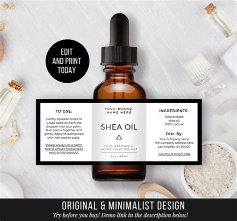 Editable Product Label Dropper Label Label Template Etsy