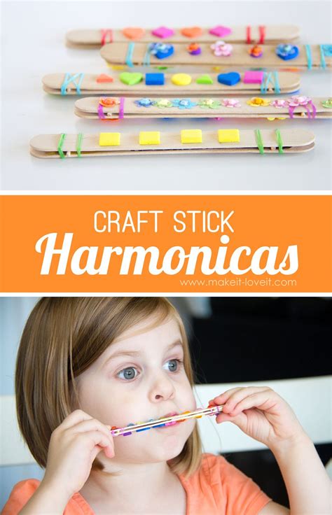 Diy Craft Stick Harmonicasa Fun And Quick Craft For Kids Via