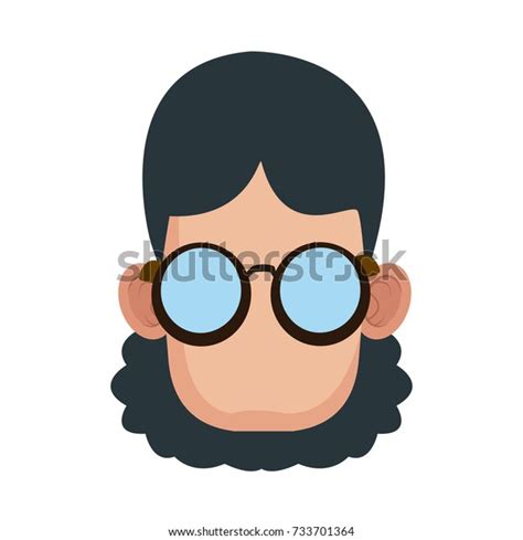 Cute Girl Glasses Cartoon Stock Vector Royalty Free 733701364 Shutterstock
