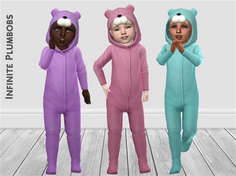 The Sims Resource Ip Toddler Colourful Bear Onesie