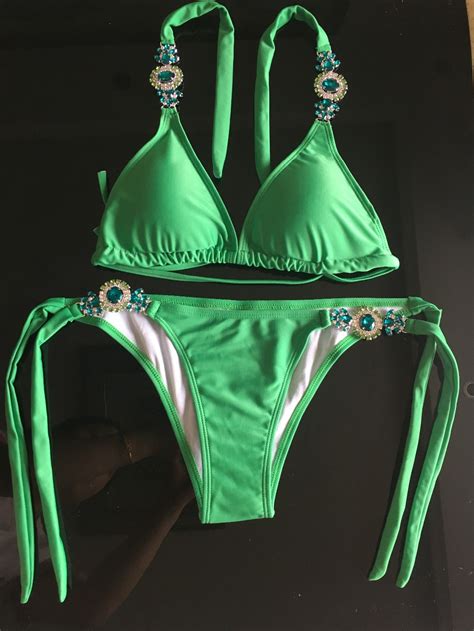 Maillot De Bainbikini Brésilien Avec Strass Pour Femme Maillot De