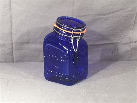 Vintage Cobalt Blue Jar Casadis Milano Glass Apothecary