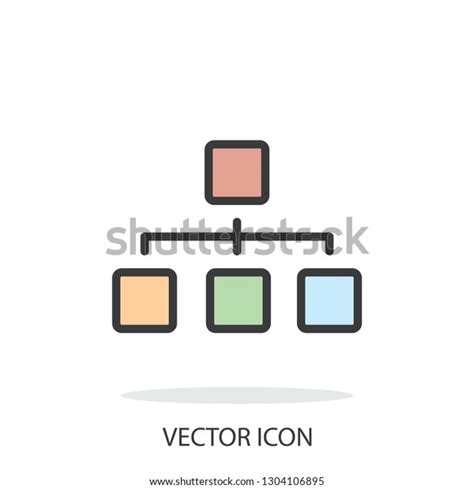 Organization Chart Icon On White Background Stock Vector Royalty Free