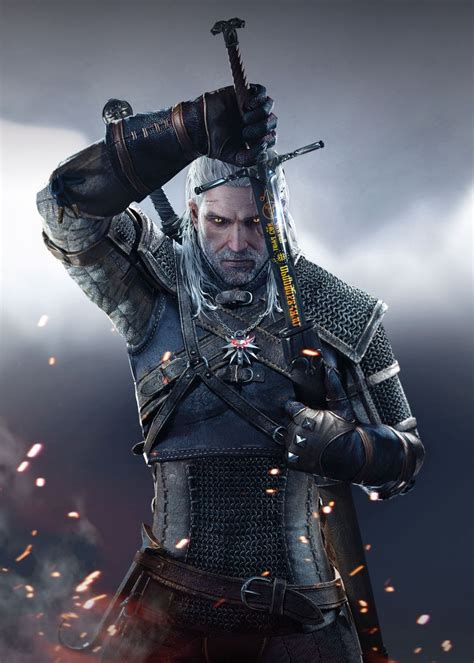 Geralt Sword Poster By Witcher 3 Displate
