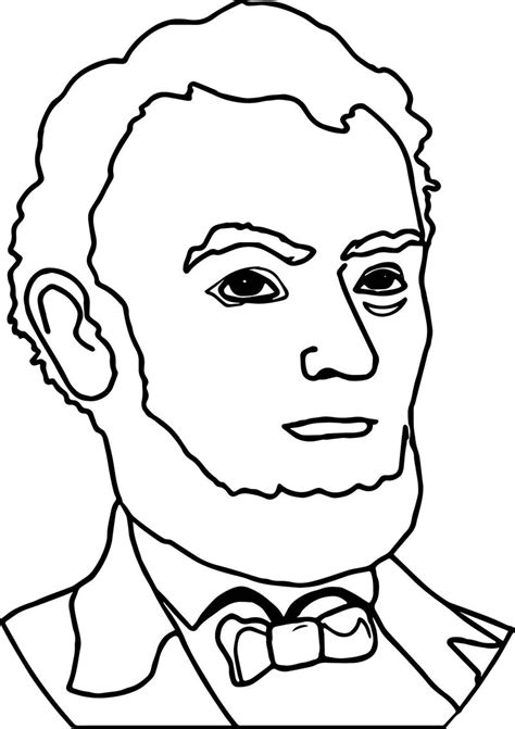 Let the kids color the picture or you. Abraham Lincoln President Line Coloring Page - Coloring Sheets