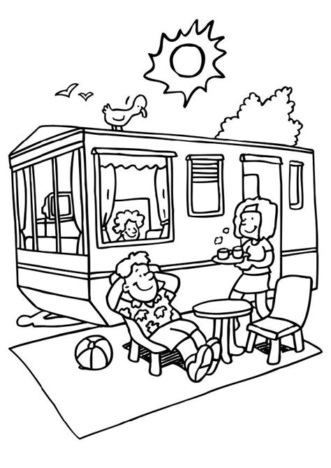 Antistress freehand sketch drawing with. Camper Coloring Page - GetColoringPages.com