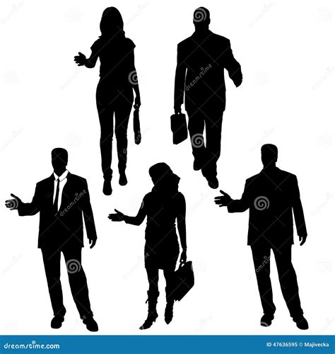 Vector Silhouette Of Business People Stock Vector Illustration Of
