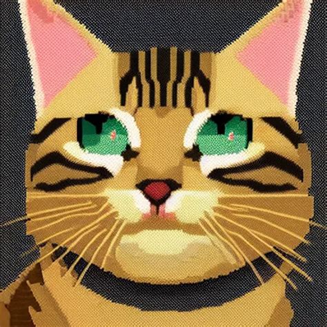 Tabby Cat Pixel Art Paul Robertson Digital Painting Stable Diffusion OpenArt