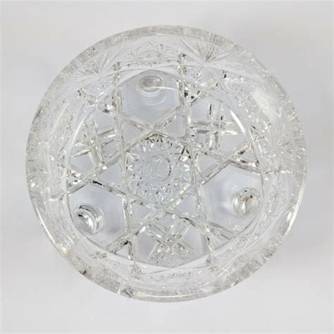 Vintage Crystal Leaded Cut Glass Footed Bowl Centerpiece Serving Abp