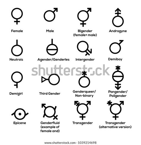 Gender Symbols Vector Stock Vector Royalty Free 1039214698