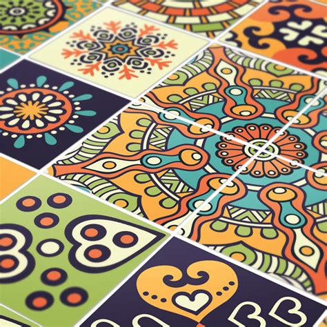 Chichen Itza Tile Stickers Maya Talavera Suitable For Wall Etsy