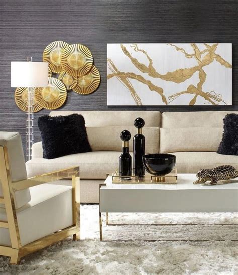 Black Gold And White Living Room Ideas ~ 30 Gold Black And White