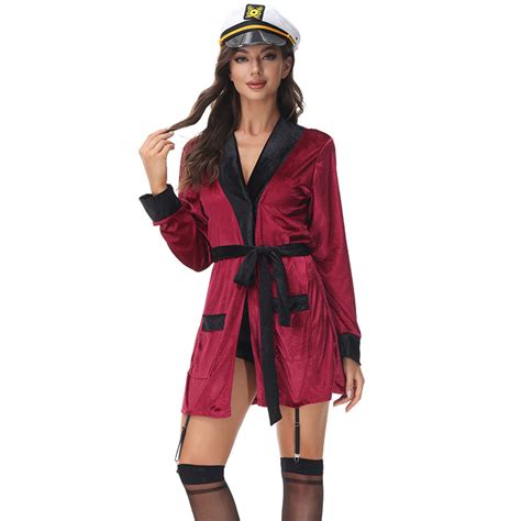 4pcs Sexy First Class Stewardess Uniform Flirty Flight Attendant Robe