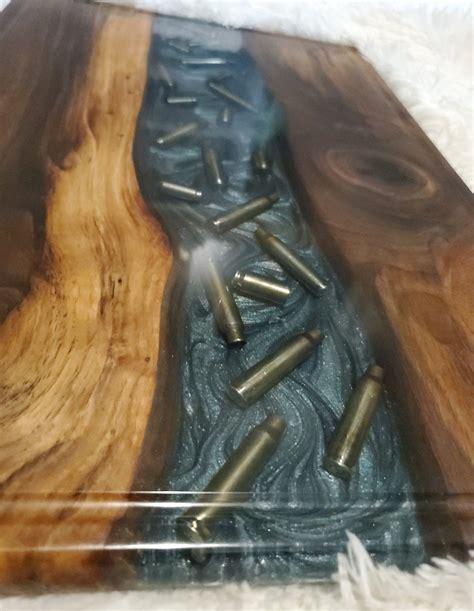 Bullet Casing Infused Black Walnut And Epoxy Charcuterie Board Etsy
