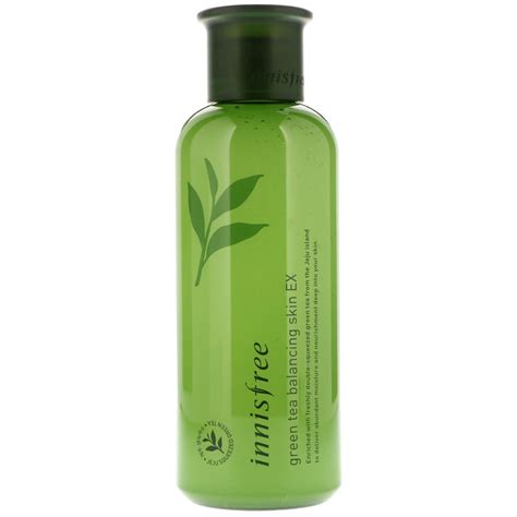 Green tea extracted from fresh green tea leaves harvested on jeju island is rich in amino acids and minerals that help keep the skin moisturized. Innisfree, Green Tea Balancing Skin EX, 200 ml - iHerb