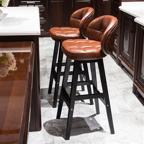 Bar Chair Modern Minimalist Solid Wood Bar Stool High Stool Creative
