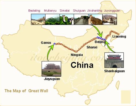 China Great Wall Maps Tourist Sections History Maps
