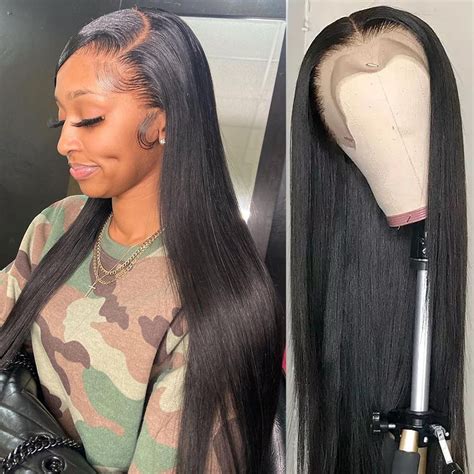 30 40 Inch Straight Lace Front Wig 13×4 Hd Lace Frontal Preplucked High