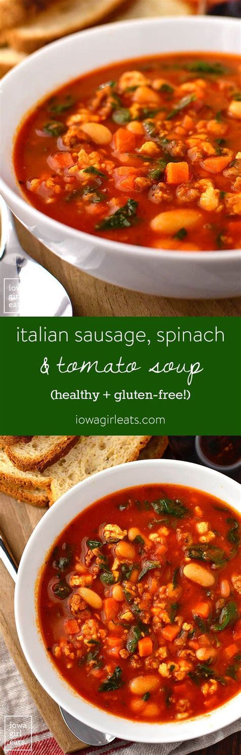 Add sausage mixture to tortellini in pot. Italian Sausage, Spinach and Tomato Soup | Recipe | Soup ...