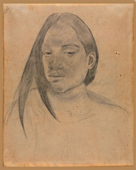 Head Of A Tahitian Woman Drawing By Paul Gauguin Fine Art America
