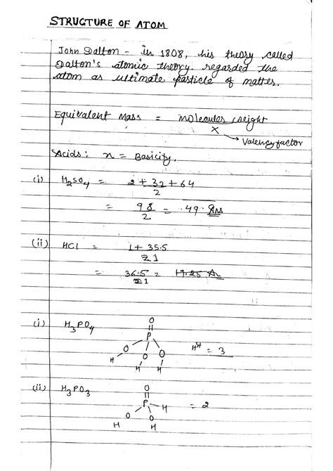 Solution Some Basic Concepts Of Chemistry Daltons Atomic Theory Class