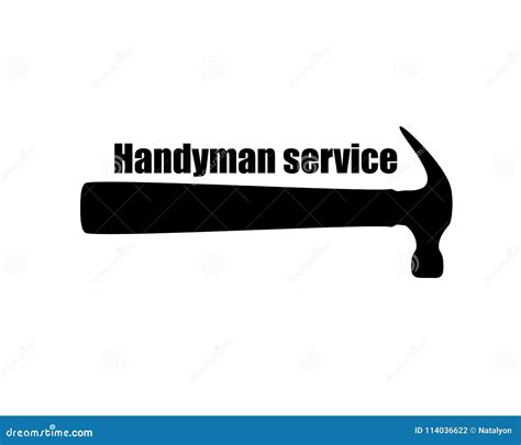 Handyman Service Logo Text Above The Hammer Silhouette Black And
