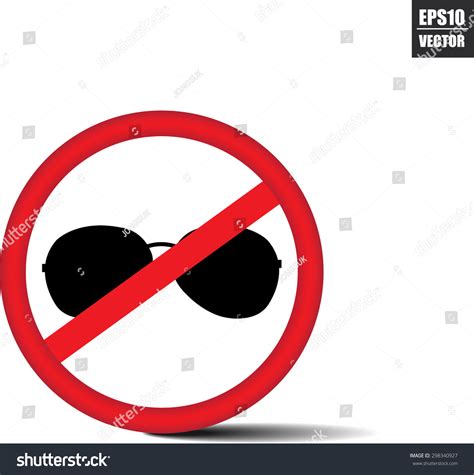 No Sunglasses Sign Icon Red Prohibition Stock Vector Royalty Free