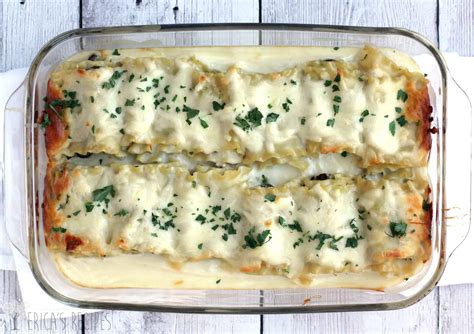 Mushroom Broccoli And Spinach Lasagna Roll Ups · Ericas Recipes