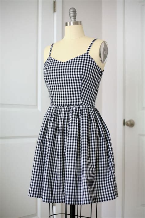 Black And White Gingham Fit And Flare Dress