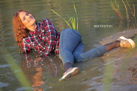 Girl Get Wet In Super Skinny Jeans And Shirt Tags Wetlook Flickr