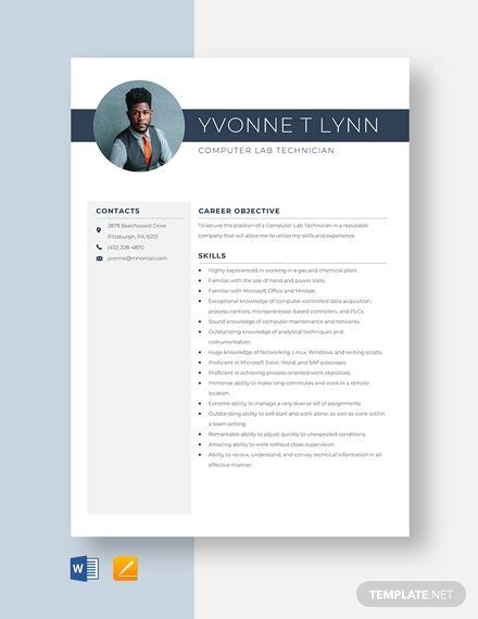 As the lab technician resume template for word shows, this is also the section to list certifications and professional trainings. Instantly Download Computer Lab Technician Resume Template ...