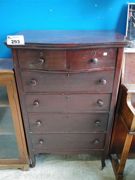 Antique Highboy Dresser With 6 Drawers Able Auctions