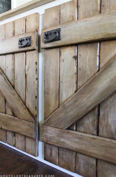I've posted the tutorial for this diy barn door hardware with supply list. upcycled barnwood style cabinet, diy, kitchen cabinets ...