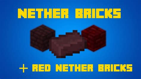 Minecraft Crafting Recipes Nether Brick Red Nether Bricks Youtube