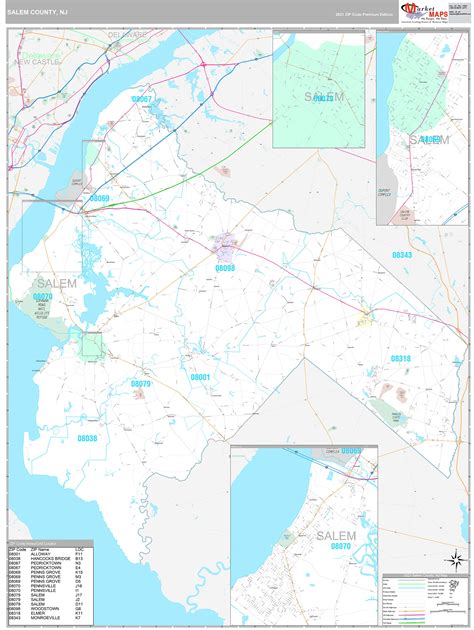 Salem County Nj Wall Map Premium Style By Marketmaps