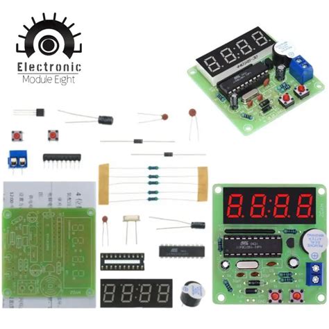 At89c2051 Digital 4 Bits Electronic Clock Electronic Production Suite