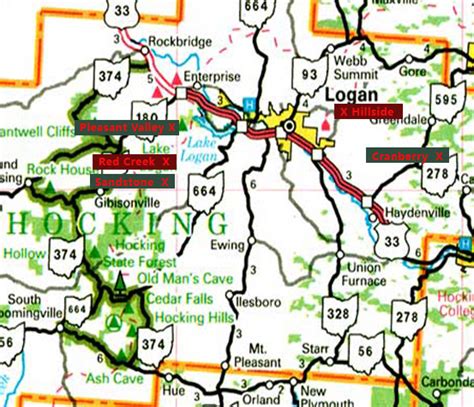 Hocking County Ohio Map