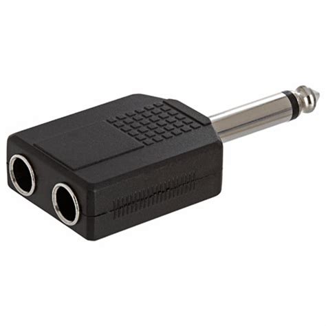 635mm Mono Plug To 2x635mm Stereo Jack Adapter