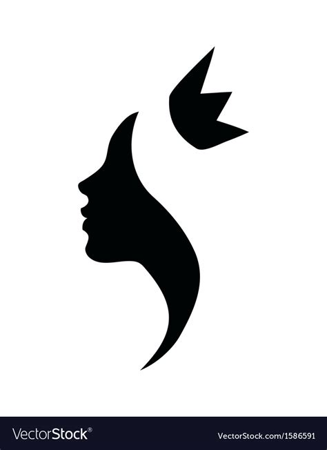 Princess Profile Black Silhouette Royalty Free Vector Image Vectorstock