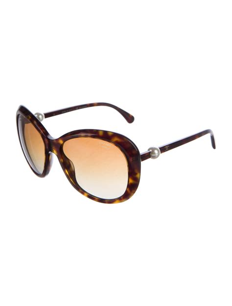 Chanel Oversized Pearl Sunglasses Brown Sunglasses Accessories