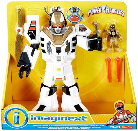 Power Rangers Imaginext White Ranger Warrior Mode Tigerzord Figure Set