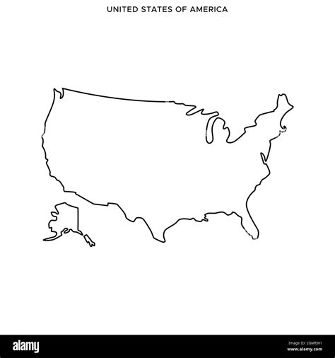 Line Map Of United States Of America Vector Stock Illustration Design