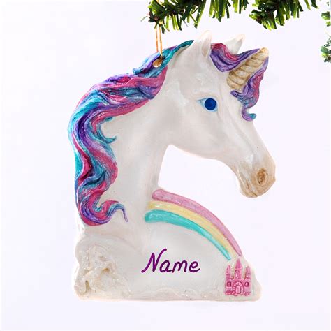 Unicorn Personalized Christmas Ornament Princess Christmas Etsy