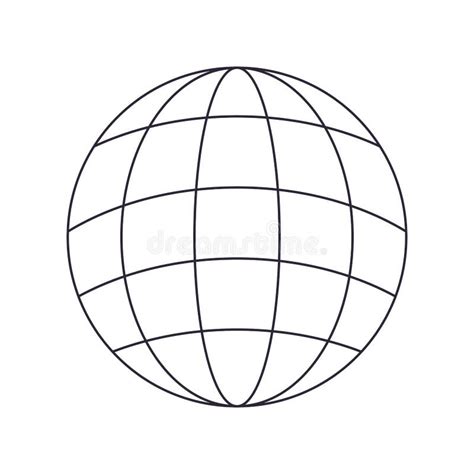 Globe With Lines Isolated Icon Stock Vector Illustration Of Plane