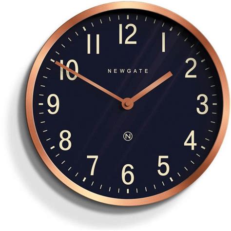 Newgate Master Edwards Wall Clock Radial Copper Petrol Blue 80