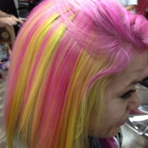 Pink And Yellow Hair Colour Hair Color Pink Yellow Hair