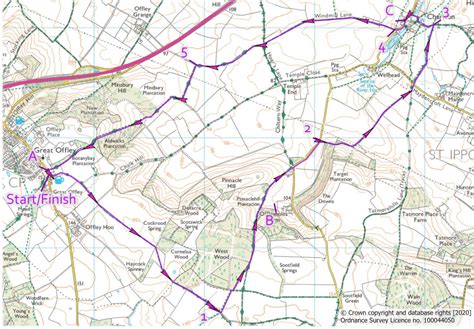 Great Offley And Charlton Walk Full Route Chilterns Aonb