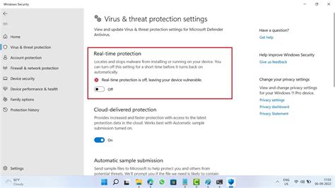 Enable Or Disable Windows Defender Realtime Protection In Windows 11