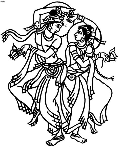 Dessin Dance Coloring Pages Dance Of India Dancers Art