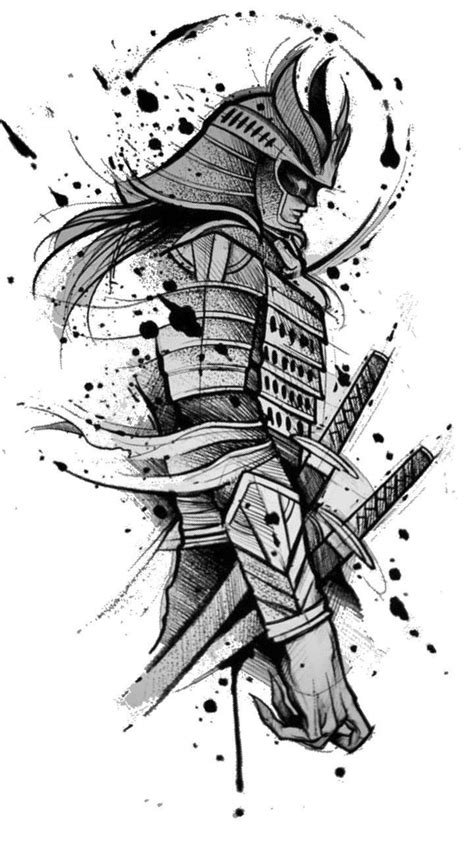 Sketsa Samurai Art In 2021 Samurai Tattoo Design Warrior Tattoos